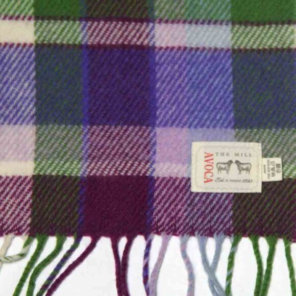 Avoca The Mill Ireland Wool Winter Scarf Multicolor Check Women's - Picture 3 of 3